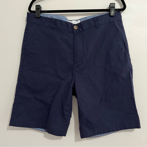 Five Four Blue Flat Front Shorts Classic Fit Linen Blend Men’s Size 34 - Picture 1 of 4